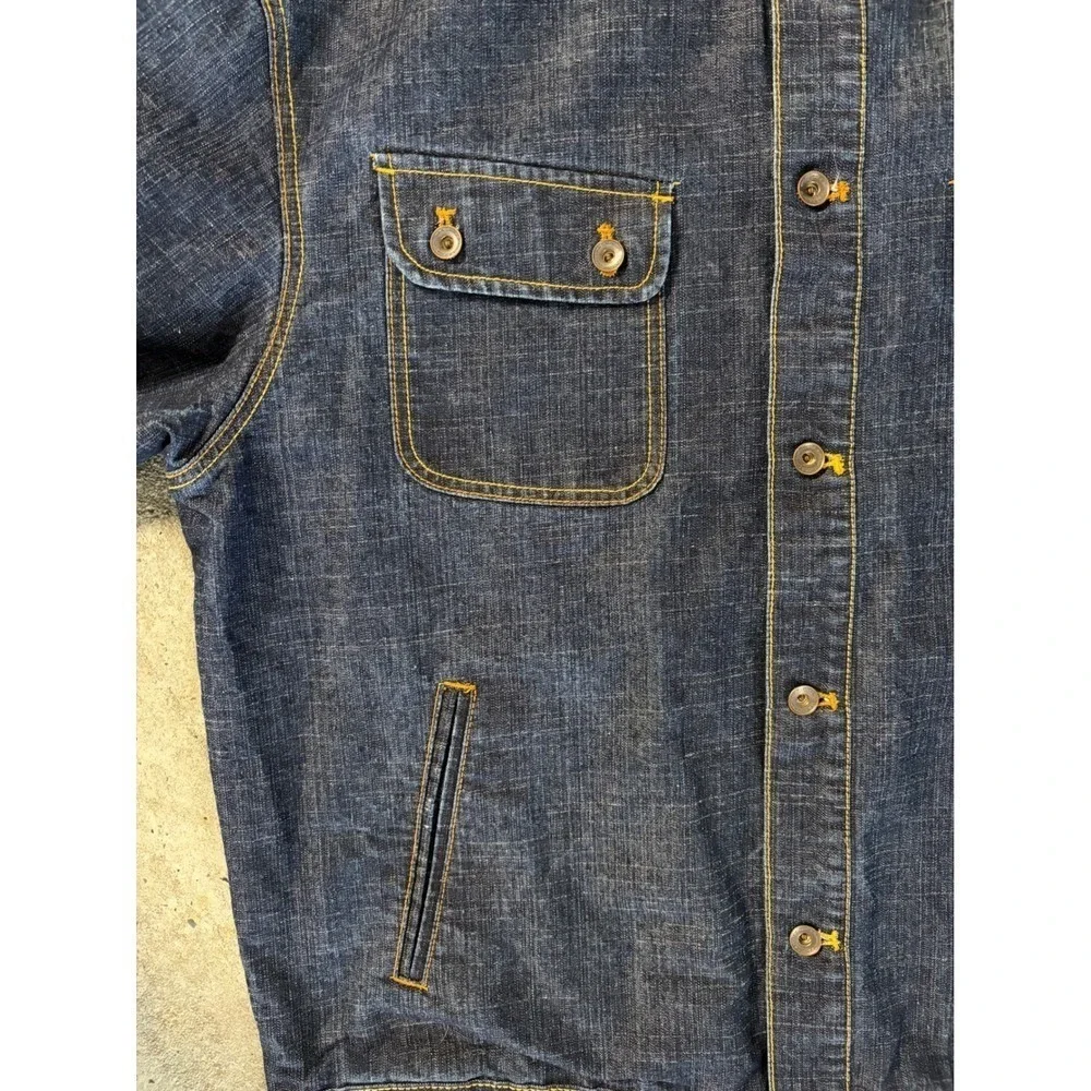 Vintage Y2K‎ Rocawear Mens XL Dark Wash Denim Jacket RW95 Embroidered Streetwear